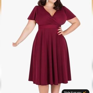 Nemidor Plus Size Dresses for Curvy Women Casual Summer V Neck Short Sleeve Midi